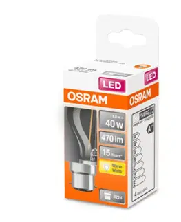 LED žárovky OSRAM Kapková LED žárovka OSRAM B22d 4W 2 700K čirá