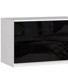 Šatní skříně Ak furniture Nástavec na skříň Star 90 cm bílý/černý lesk