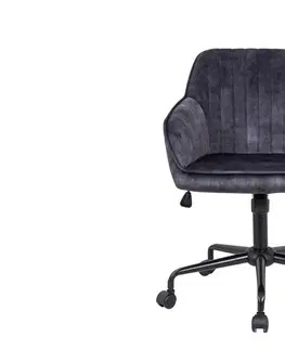 Kancelářská křesla LuxD Dizjanová kancelářská židle Esmeralda tmavě šedý samet