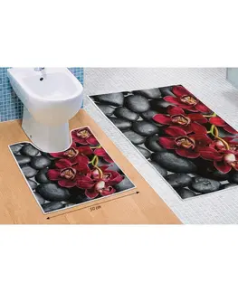 Koberce a koberečky Bellatex Sada koupelnových předložek Orchidea 3D, 60 x 100 cm, 50 x 60 cm