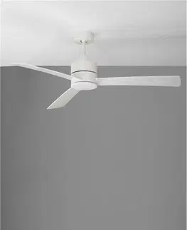 Ventilátory NOVA LUCE stropní ventilátor AXEL bílý hliník a listy dub 9952355