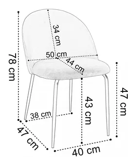 Židle TZB Čalouněná jídelní židle FARGO samet modrá