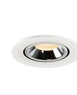 LED podhledová svítidla SLV BIG WHITE NUMINOS GIMBLE S zápustné stropní svítidlo bílé/chrom 2700 K 40° 1005881