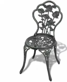 Zahradní křesla a židle Zahradní bistro židle 2 ks litý hliník Zelená