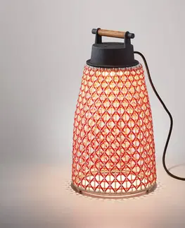 Venkovní designová světla Bover Stolní lampa Bover Nans M/49 LED pro venkovní použití, červená