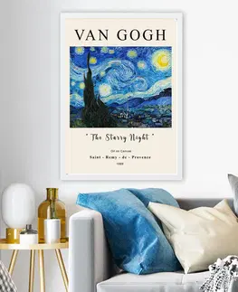 Obrazy Dekorativní obraz Gogh HVĚZDNÁ NOC Polystyren 55x75cm