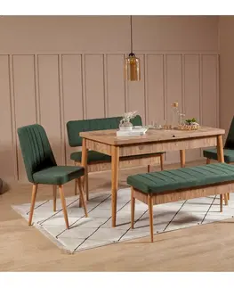Kuchyňské a jídelní židle Jídelní lavice s opěrkou VINA borovice atlantic zelená