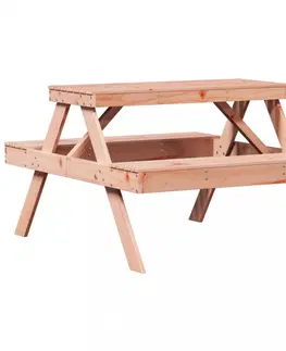 Grily Piknikový stůl 105 x 134 x 75 cm masivní dřevo douglasky