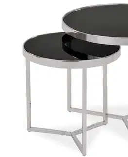 Konferenční stolky Konferenční stolek 2 ks DELIA II Signal Stříbrná