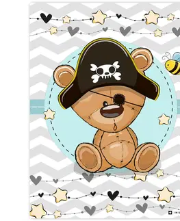 Obrazy do dětského pokoje Obraz medvídka piráta do dětského pokoje