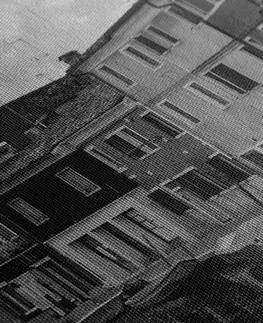 Černobílé obrazy Obraz černobílé domky v městečku
