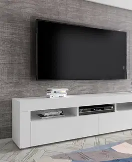 Televizní stolky Televizní stolek MORENO 160 cm univerzální, bílý mat