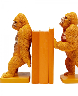 Zarážky na knihy KARE Design Zarážka na knihy Gorilla - oranžová, set 2 ks