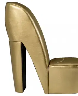Křesla Křeslo ve tvaru boty umělá kůže Dekorhome Zlatá