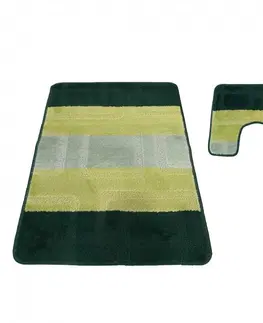 Koupelnové předložky Dvoudílná sada protiskluzových koberečků zelené barvy