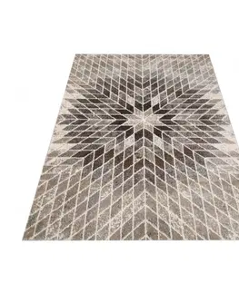 Moderní koberce Moderní designový béžový koberec s přírodními motivy Šířka: 60 cm | Délka: 100 cm