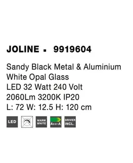 Designová závěsná svítidla NOVA LUCE závěsné svítidlo JOLINE černý kov a hliník bílé opálové sklo LED 32W 240V 3200K IP20 9919604