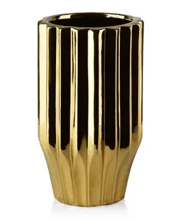 Dekorativní vázy Mondex Keramická váza YVONNE 24,5 cm zlatá