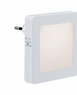 Noční osvětlení PAULMANN noční světlo do zásuvky Esby hranaté bílá soumrakový senzor 924.93 P 92493