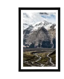 Příroda Plakát s paspartou nádherné horské panorama