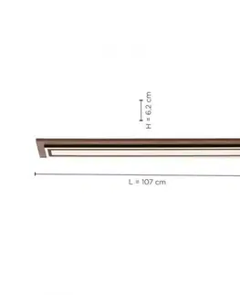 Klasická stropní svítidla PAUL NEUHAUS LED stropní svítidlo, imitace dřeva, stmívatelné, dálkový ovladač, CCT 2700-5000K