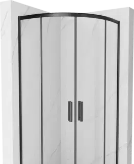 Sprchové kouty Sprchový kout polokruhový MEXEN RIO černý 70x70 cm