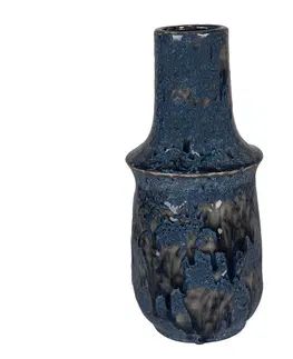 Dekorativní vázy Modrá keramická váza Blue Dotty L - Ø 13*30 cm Clayre & Eef 6CE1571L