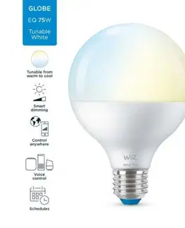 LED žárovky LED Žárovka WiZ Tunable White Globe 8718699786335 E27 G95 11-75W 1055lm 2700-6500K, stmívatelná