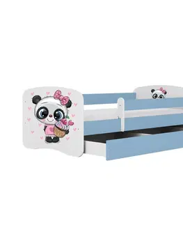 Dětské postýlky Kocot kids Dětská postel Babydreams panda modrá, varianta 80x180, bez šuplíků, bez matrace