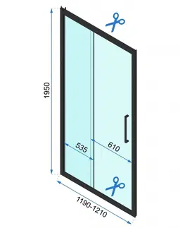 Sprchové kouty REA/S Sprchový kout s posuvnými dveřmi Rapid Slide 120 a pevnou stěnou 90 KPL-09860