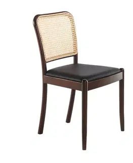 Luxusní jídelní židle Estila Ratanová jídelní židle Forma Moderna hnědá z masivu 84cm