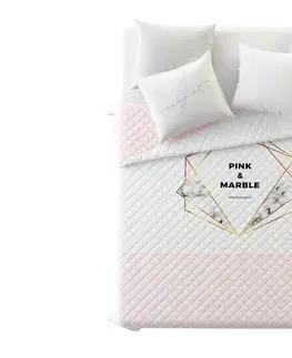 Francouzské přehozy na postel s potiskem Kvalitní přehoz na postel v jemné růžové barvě 220 x 240 cm