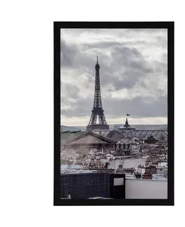 Města Plakát pohled na Paříž z jednoduché ulice