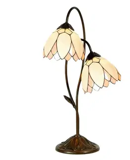 Stolní lampy Clayre&Eef Stolní lampa v Tiffany stylu Liliana, 2zdrojová