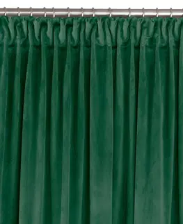 Záclony Závěs Homede Vila II s průchodkami a řasící páskou typu drak zelený, velikost 200x175