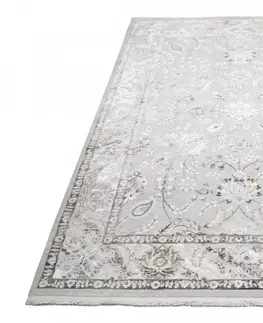 Moderní koberce Světle béžovo-šedý vintage designový koberec se vzory Šířka: 80 cm | Délka: 150 cm