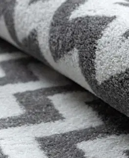 Koberce a koberečky Dywany Lusczow Kusový koberec SKETCH MIKE šedý / bílý - Cikcak, velikost 180x270