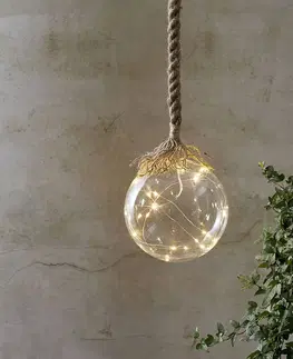 Vnitřní dekorativní svítidla STAR TRADING Jutta LED dekorační světlo, skleněná koule Ø 15 cm