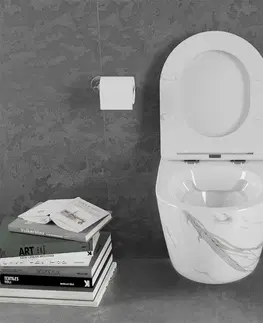 Záchody MEXEN Lena Závěsná WC mísa včetně sedátka s slow-slim, Duroplastu, bílý kámen 30224094