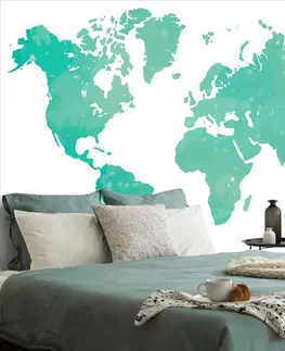 Tapety mapy Tapeta mapa světa v zeleném odstínu
