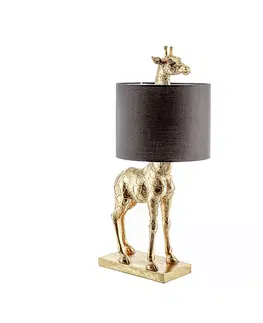 Lampy stolní Velké dekorační  svítidlo Gold Giraffe výška 70cm