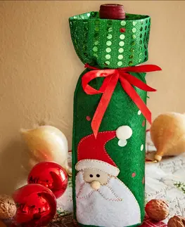 Dekorace Ozdobný obal na láhev "Santa"