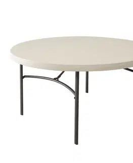 Zahradní stolky Skládací stůl 152 cm bílá / černá Dekorhome