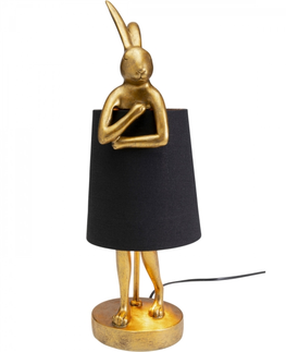 Moderní stolní lampy a lampičky KARE Design Stolní lampa Animal Rabbit zlatá/černá 50cm