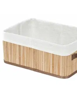Úložné boxy Compactor Bambusový úložný košík, 32 x 25 x 15 cm