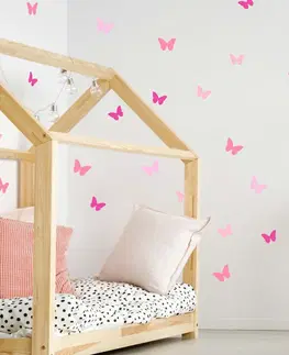 Samolepky na zeď Motýlky v růžovém provedení - samolepky na zeď pro dívku