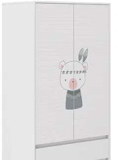 Nábytek Dětská šatní skříň s roztomilým zvířátkem 180x55x90 cm