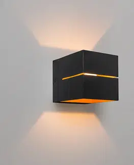 Nastenna svitidla Chytré nástěnné svítidlo černé se zlatem 9,7 cm včetně WiFi G9 - Transfer Groove