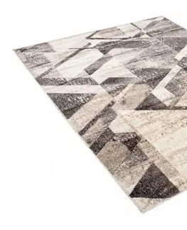 Moderní koberce Všestranný moderní koberec s geometrickým vzorem v odstínech hnědé Šířka: 120 cm | Délka: 170 cm