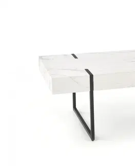 Konferenční stolky HALMAR Konferenční stolek Bianca bílý mramor/černá